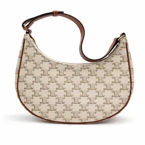 Pre-owned Celine Canvas Shoulder Bags Calfskin Ava Triomphe Shoulder Bag White