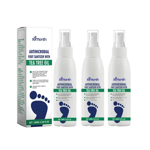 (3 bottles)Tea Tree Oil Foot Spray - Plantar Moisturizing Deodorant for Odor Control & Dry Feet Care, Natural Foot Sanitizer with Antifungal Properties,Ximonth Clear Foot Sanitizer Spray,for Foot & Shoe Freshness, Moisturizer, Hydrate