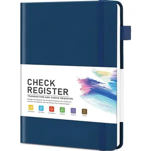 A5 Check Register - Blue Ledger Notebook, Business Planner, Financial Planner for Personal Checkbook & Small Business to Track Payments, Finances, Deposits, Debit Card Activity
