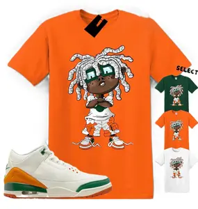 Shirt To Match SoleFly AJ 3 Miami Sneaker Matching Tee Orange T-Shirt, Miami 3 Shirt, 100% Cotton, Unisex Clothing, Casual Everyday Wear
