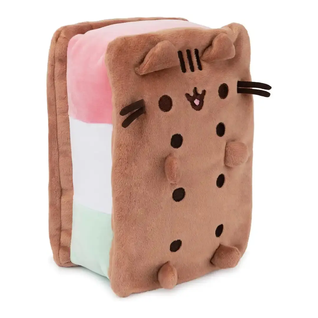 GUND Pusheen Sweet Dessert-Inspired Neapolitan Ice Cream Sandwich 9.5" Tall Unisex Plush Stuffed Toy - Soft, Squishy, Huggable, with Embroidered Details, Ideal Gift for Pusheen Fans, Foodies, Collectors