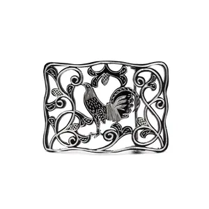 Hebilla de Acero Monel Negra - Gallo Rameado - 008