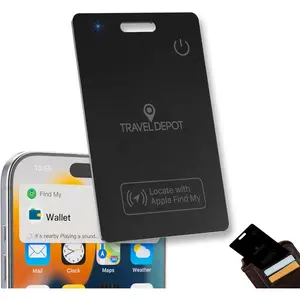 Wallet tracker card wwireless charging apple mfi certified rechargeable thin wallet finder wfind my ios only item finder for luggage tags gps bluetooth tracking 80100db alert