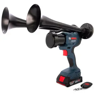 Bosch Impact Train Air Horn Compact Dual Model, 130+ dB, Wireless Remote Control,   Hand-Assembled in USA, Portable, Handheld Train Horn Drill