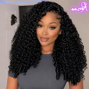 [Summervibe] Burmese Curly,Afro Kinky Curly,3in1 HalfWig,100% Human Hair,250%Density,Invisible Hairline, Long Curly Ponytail Extensions,True to Length,Beginner Friendly, Glueless Wig,Quick Install,Highlight #P4/27B,Blended Perfectly#Summervibe