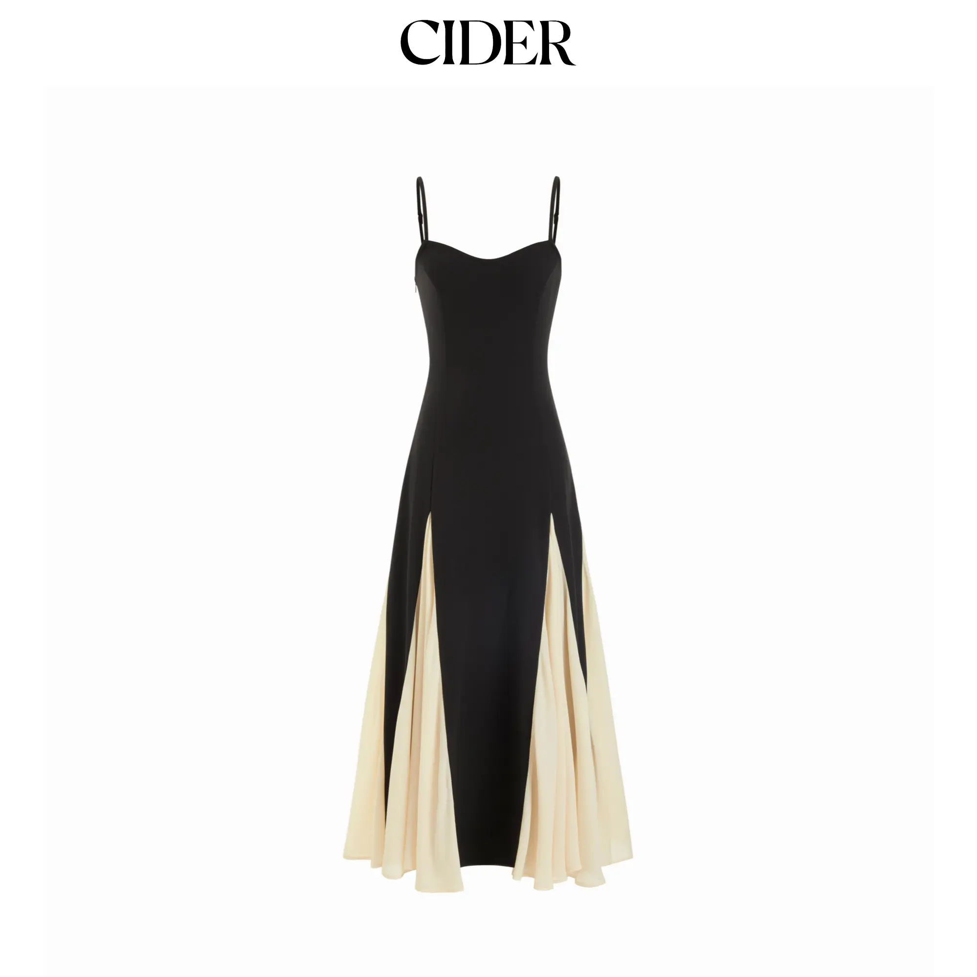 Cider Color-Blocked Scoop Neck Flared Maxi Dress