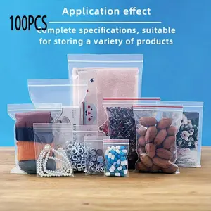 100pcs Transparent Pe Sealed Bag, Thickened Jewelry Packaging, Waterproof Moisture-Proof Hardware Accessories, Custom Made Tool Bags
