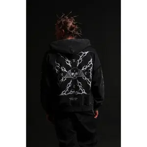 No Tomorrow Men's x Civil Active Iron Skull Full Zip Cropped Hoodie