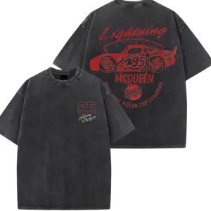 Seven Time Champion Lightnning McQueen Race Car Washed Tee, Retro Graphic Apparel For Men Women, Classic Movie Lover Gift Idea | 120326.C00365.ID03