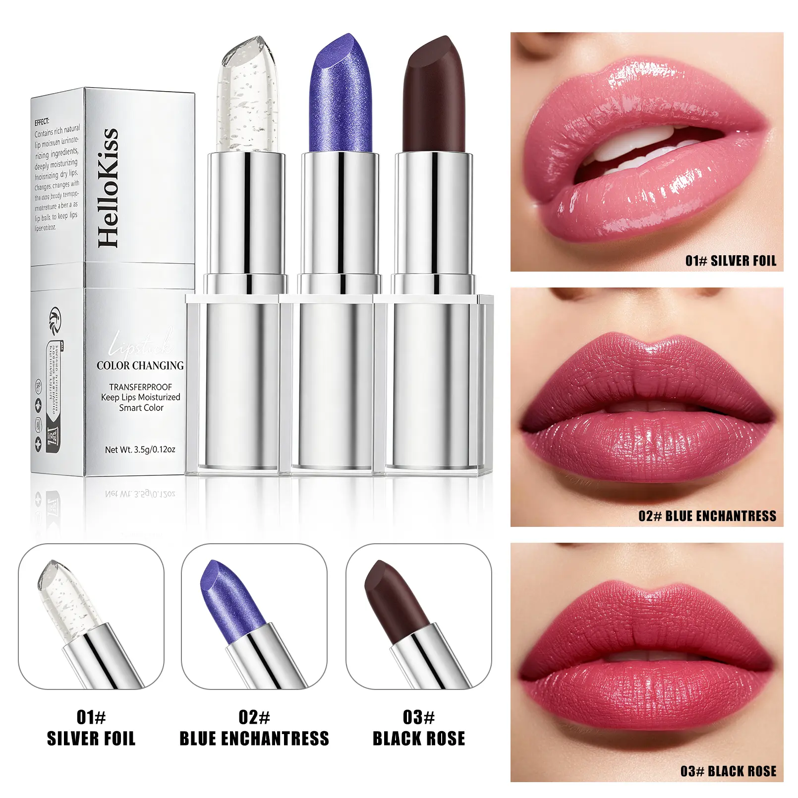 Color Changing Lipstick Balm, Moisturizing Lip Primer Stick with Smooth Hydrating Formula, Soft Glossy Lip Care Makeup, Lightweight Lip Balm for Daily Use, 3 Shades Available.