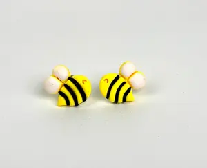 Bee Stud Earrings | Cute Bumblebee Earrings | Bee Lover Gift | Polymer Clay Studs | Spring Summer Jewelry | Lightweight Hypoallergenic
