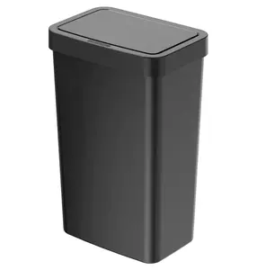13.2 Gallon Kitchen Sensor Trash Can, Plastic Motion Sensor Kitchen Trash Can, Black