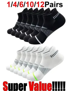 12 Pairs Men's Short Socks, High-Quality Low Top Soft Comfortable Breathable Summer Crew Socks, Fashion Sport Casual Daily Wear