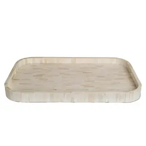 Large Ivory Bone Inlaid Tray