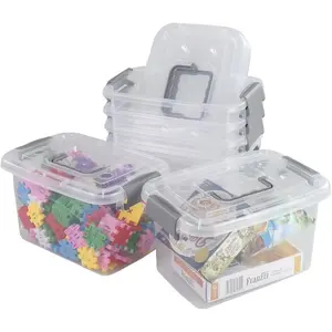 Small Plastic Storage Totes Clear Storage Boxes Set of 6