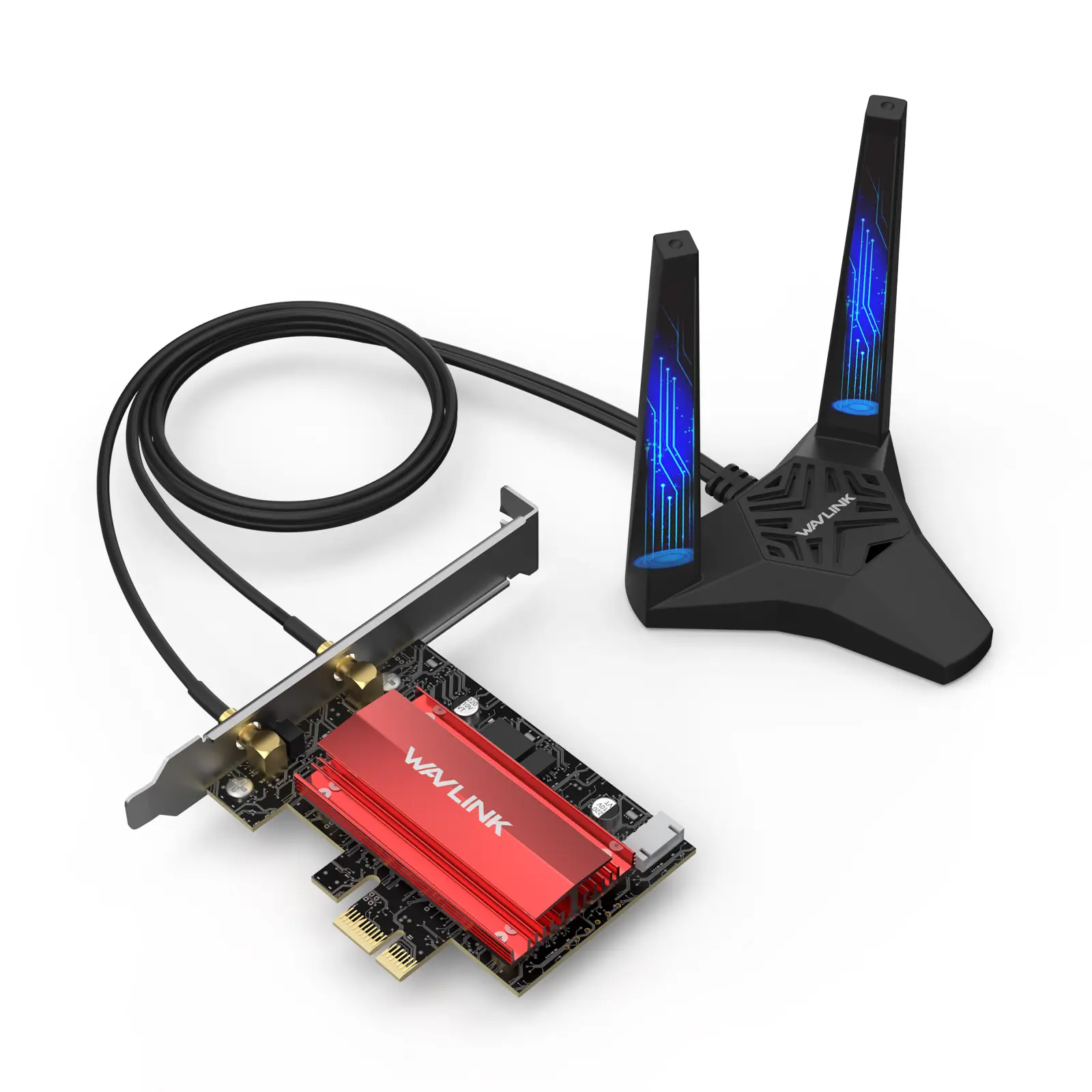 WAVLINK BE8800 PCIe Wi-Fi 7 Wireless Network Card for Intel Motherboard Desktops, 8800Mbps Unmatched Tri-Band BE200 Adapter, Bluetooth 5.4, MU-MIMO, WPA3, Windows 11/10(64bit), Wider Coverage, Cloud Computing, Remote Working