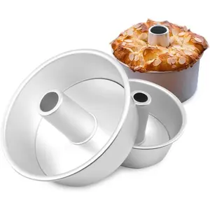 6 Inch Angel Food Cake Pan with Removable Bottom, Aluminum Round Tube Pan Chiffon Cake Mold Baking Tin
