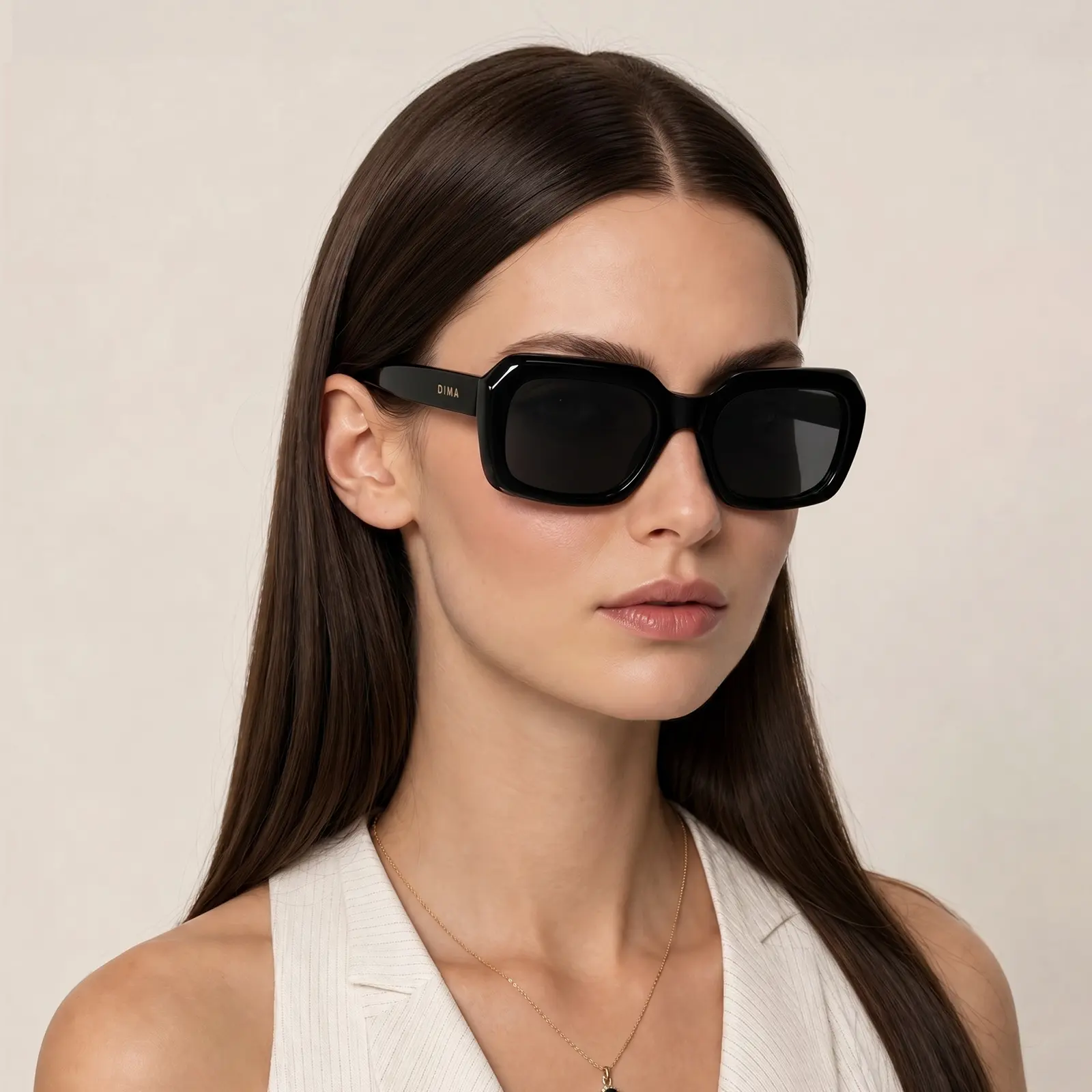 DIMA Harper Sunglasses for Women, Stylish Chunky Oval Rectangle Frame Sunglasses, HD Vision UV400 Protection Lenses, Lightweight Fashion Eyewear for Beach Daily Driving,