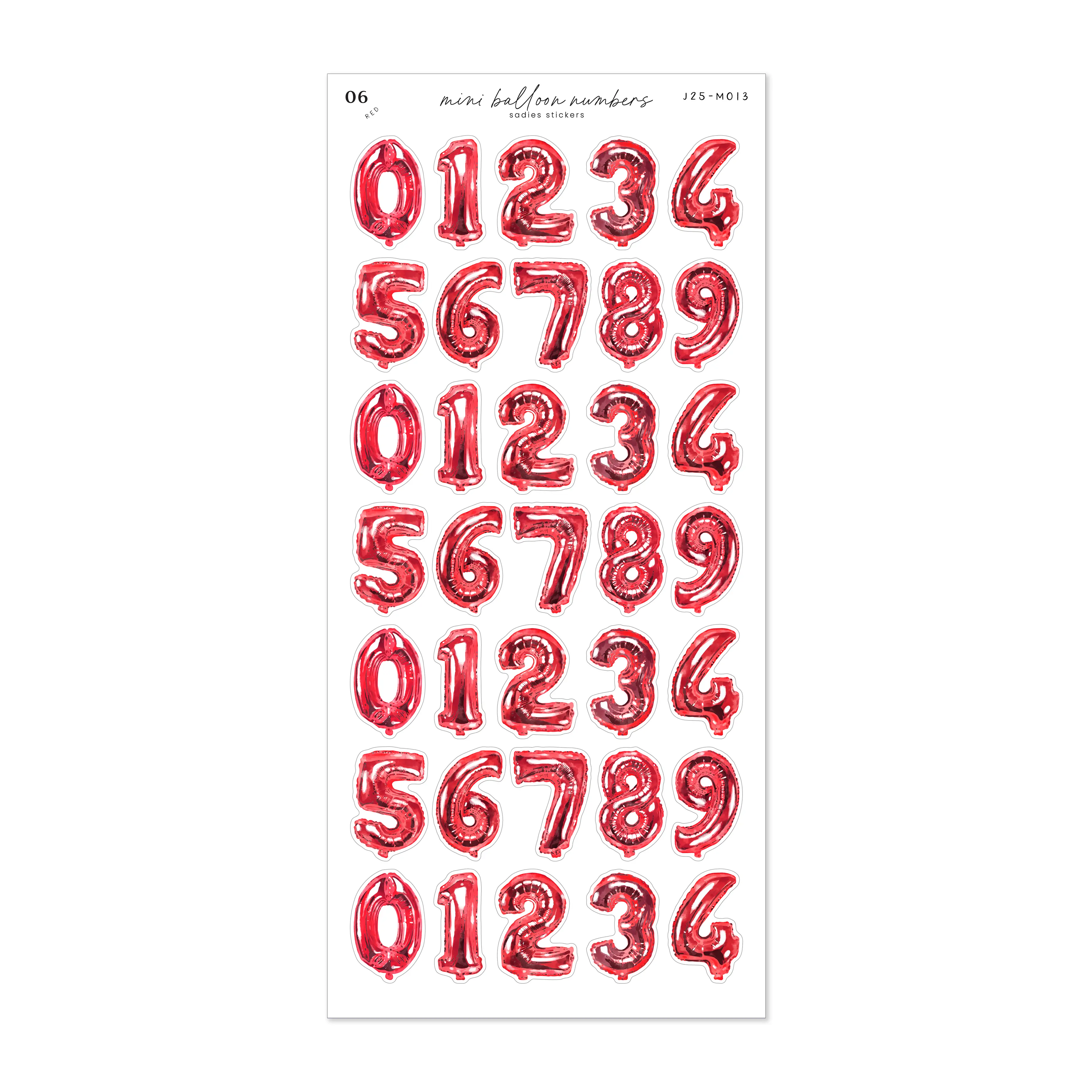 Mini Balloon Numbers • Red