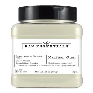 Raw Essentials Xanthan Gum – Premium Culinary Thickener and Stabilizer for Gluten-Free Baking, Sauces, Soups, and Gravies – Non-GMO, Vegan – 12 Ounce Bottle