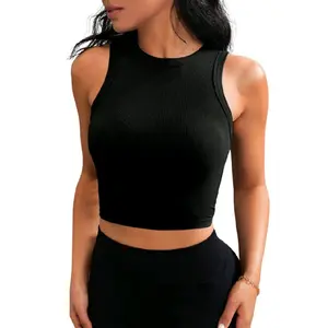 Womenswear Crop Top - Black, Fitted Design, Ribbed Texture, Ideal for Casual Wear - Shirts Comfort Basic Short chic style outfit shrug  crop  tops cute  tops  women
