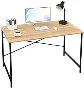 Computer Desk, Modern Home Office Desk Laptop Study Table Writing Desk for Small Space, Bedroom, and Apartment, Metal Frame