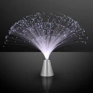 Set of 12 Fiber Optic White LED Centerpieces Light up Tables for Parties with Silver Base & Versatile Settings Perfect for Weddings Birthday Parties Bridal Showers & More