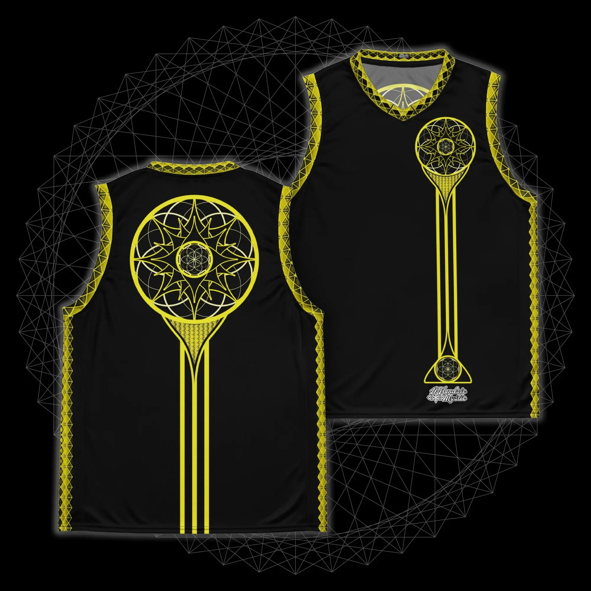Men's Lightweight Performance Jersey, Sporty Chic Mens Jersey Style with Geometric Trim, UPF 50+ Recycled Polyester, Made to Order