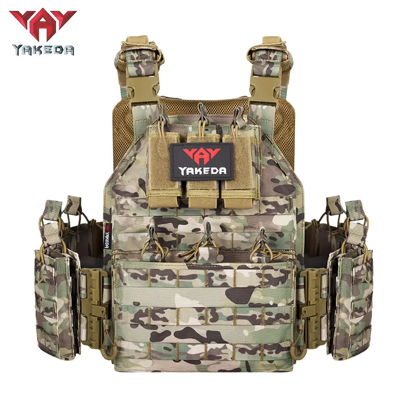 YAKEDA VT-6026-1 Quick Release Plate Carrier Vest, 1000D Polyester Molle Tactical Gear, Woven In-Stock Vest for Sports & Outdoor Weight Training