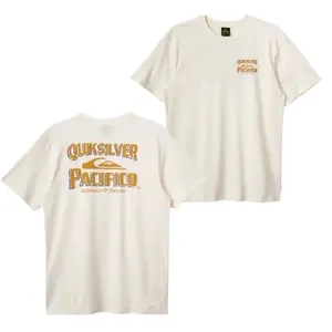 Quiksilver Pacifico T-Shirt, Featuring Bold Dual-Logo Graphic Front and Back, Soft Cotton Fabric, Unisex Fit for Men and Women, Ideal for Surf and Beer Lovers