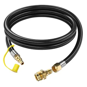 【Limited Stock】1/4" & 3/8" RV Elbow Hose, 7ft with CGA600 Connection – Durable, Heat-Resistant, Perfect for Camping and BBQ