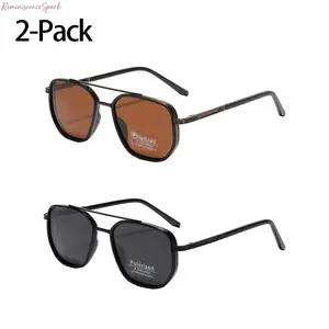 Back to School 2026 Trendy Geometric Frame Double Beam Sunglasses | UV Sun Protection Fashion Shades | Perfect for Summer & Fall Travel, Vacation Outfits & Daily Casual Looks | Must-Have Travel Accessory for Stylish Seasonal Outfits