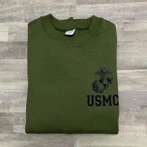 Genuine USMC marine corps physical training OD GREEN sweatshirt size medium&  extra large new