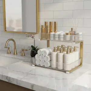 VizchiCo Under-Sink Multi-Purpose Organizer with Rechargeable Magnetic LED Bonus Light