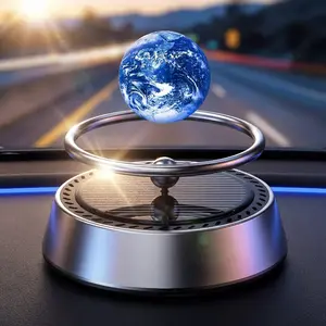 Solar powered car dashboard aromatherapy diffuser - stylish aluminum alloy planet design, long lasting fragrance small car center console decoration (no perfume included)