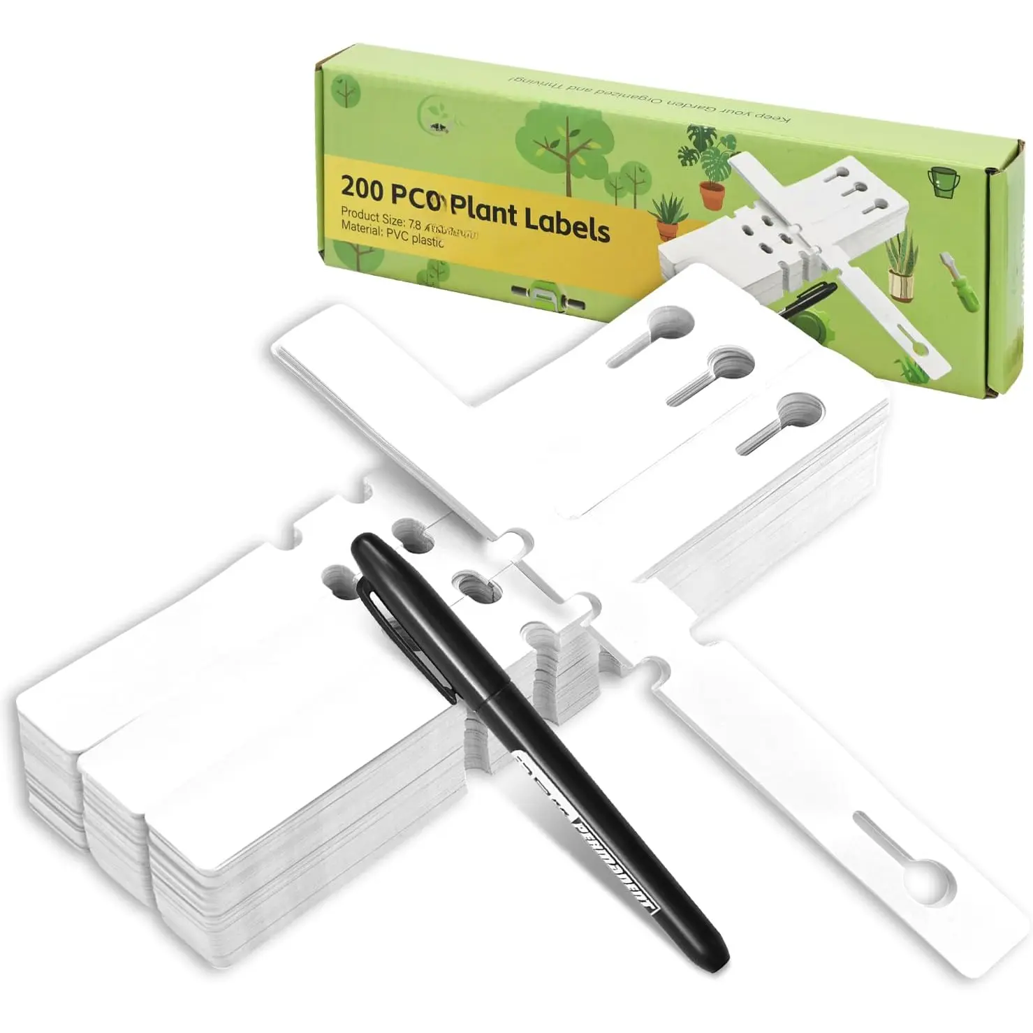 Labels  Plastic  Tree Tags Wrap Around Hanging Tags  Tree Markers Adjustable Garden Labels for Indoor Outdoor Gardening  (White)