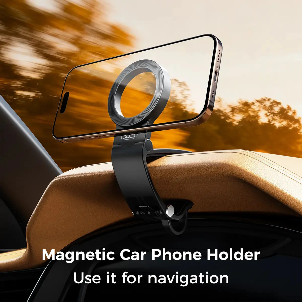 Magnetic Car Phone Mount Holder, 2-in-1 Detachable Stand for Cars & Desks, N52 Strong Hold Vacuum Suction Holder with 360° Rotation for iPhone, Samsung Galaxy