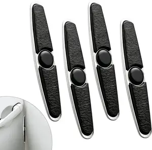 4PCS Car Door Edge Guards, Metal Anti-Collision Car Door Edge Strips, Self Adhesive Auto Side Door Protector, Universal Body Door Trim Strip Accessories for Most Cars Trucks SUVs