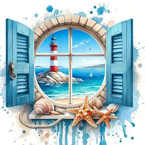 Lighthouse Pattern DIY Diamond Arts Colorful Painting Kit without Frame, Crafts, 5D Diamond Arts Colorful Painting Kit, Wall Art Decor for Home, Diamond Painting Kits