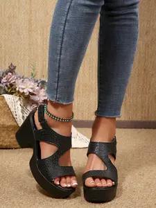Women's Casual Chunky Square Toe Sandals, PU Leather, Rubber Sole, Plain Design, Perfect for Summer Street Walks, Vacations, Parties
