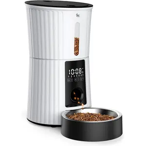 Timed Automatic  Feeders - 4L Programable Dry  Dispenser for Cats and Small Medium Dogs 6 Meals with Desiccant Bag Dual Power  10S Voice Recorder