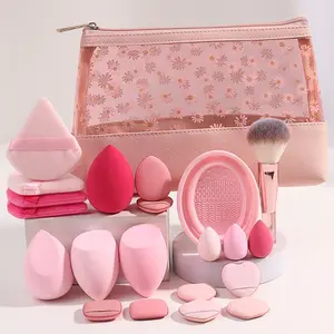 Ultra-Soft 22-Piece Makeup Beauty Sponge Set with Brushes, Cleaning Pads, Storage Bag, Multi-Shaped Sponges, High-Efficiency Application, Daily Use, Makeup Brush Kit