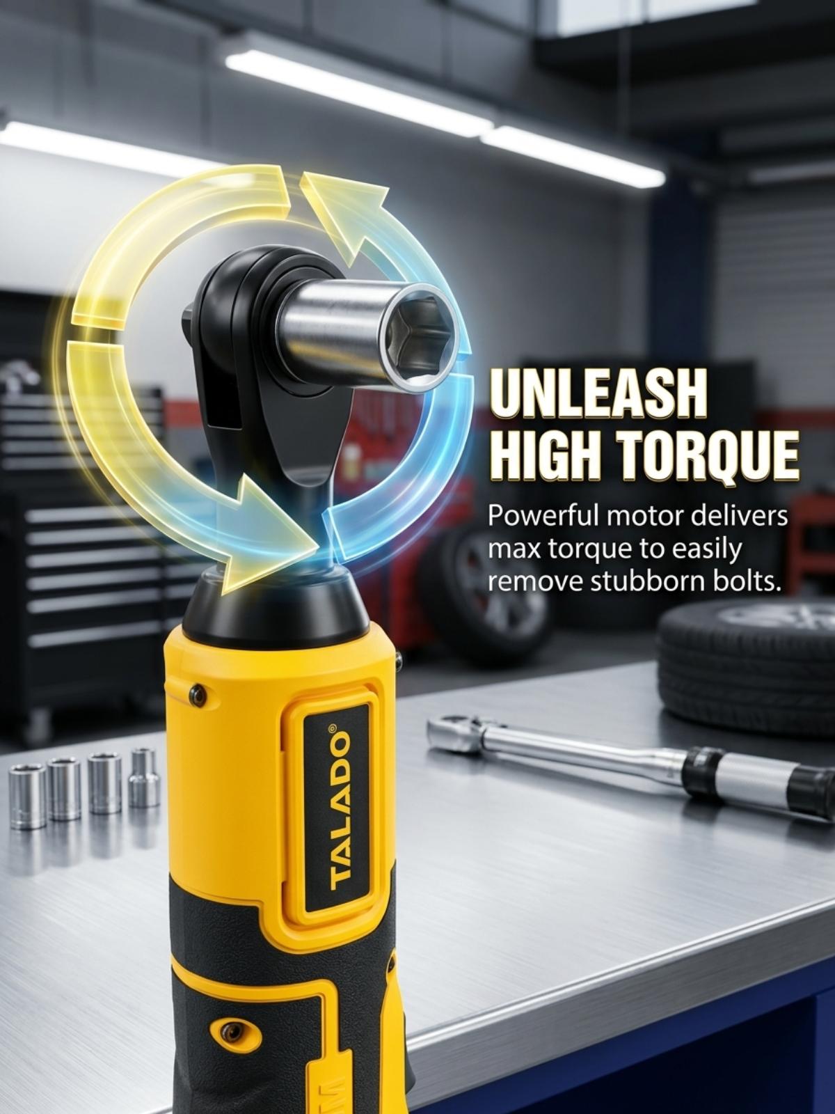 12V Cordless High-Torque Impact & Ratchet Wrench Set - Impact Wrenches with 12V Portable Use & Cordless Freedom, Nut Removal Auto Repair Assembly & Disassembly Tool for Auto Maintenance, DIY Projects