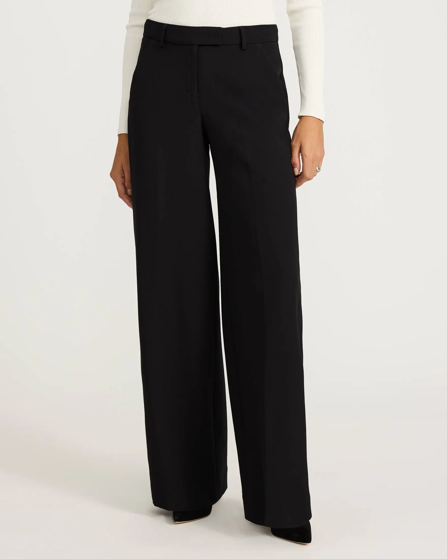 Express Editor Mid Rise Wide Leg Pant in Studio Stretch Twill