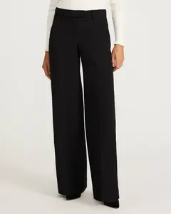Express Editor Studio Stretch Twill Mid Rise Wide Leg Pant