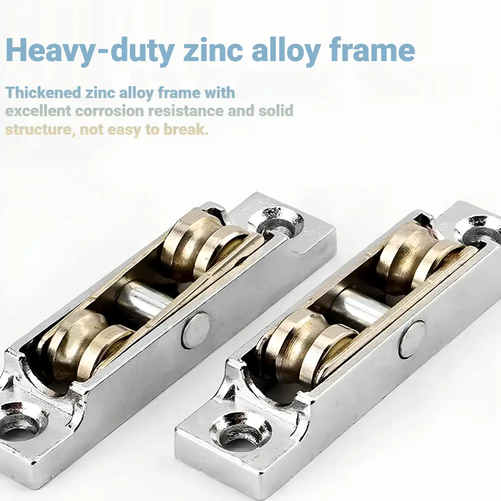Premium Zinc Alloy Door & Window Roller Replacement, Reinforced Long Wheel with Swing Action for Ultra-Smooth Sliding, Durable Hardware Part with Durability