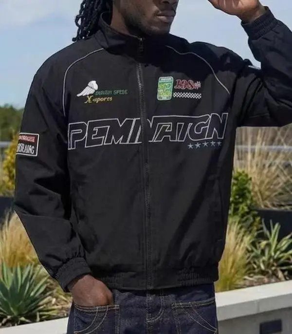 Men's Racing Jacket, Zip-Up, Stand Collar Windbreaker