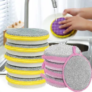 Dish Washing Sponge Kitchen Dishwashing Magic Sponges Cloth Double-Sided Reusable Scouring Pads for Pot Bowl Kitchen Clean Tools High Density Sponge