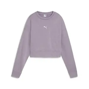 PUMA Womens Dare To Gym2k Relaxed Washed Crew Neck Sweatshirt Casual - Purple
