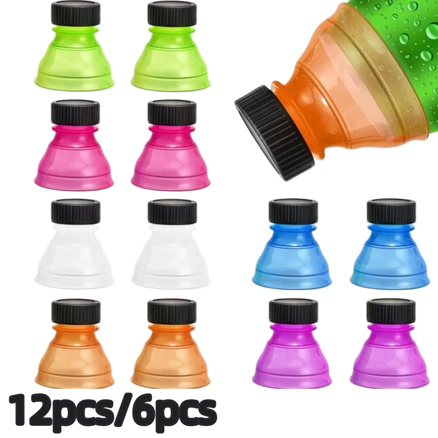 12pcs/6pcs Beverage Can Protective Lids - Plastic Lids, Drinkware Lid, Spill-Proof, Carbonated Drink Can Lids, Keep Drinks Fresh Fits Standard Soda and Juice Cans, Drink Protectors